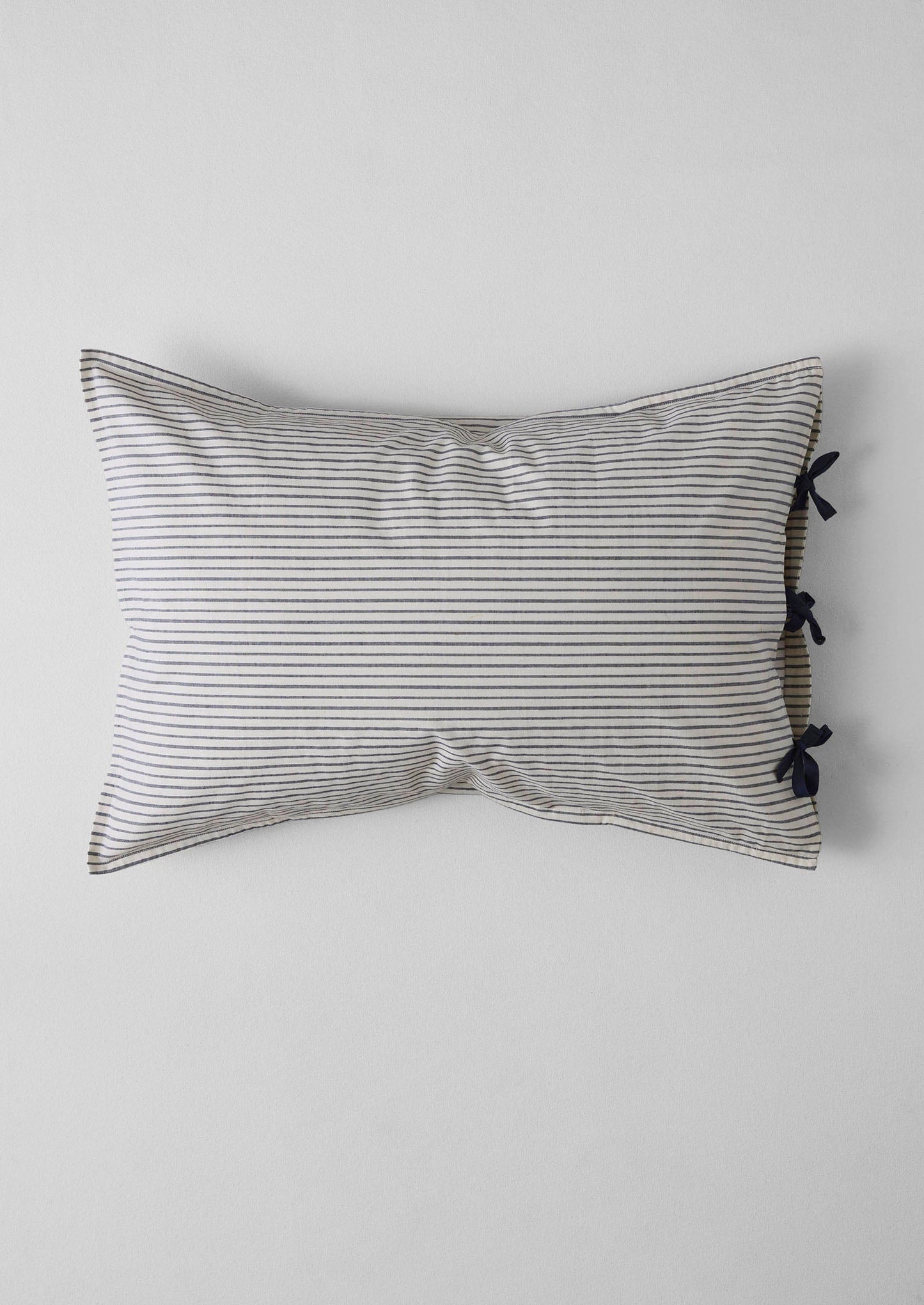 Federa per pigiama a righe in cotone biologico | Blu navy/Ecru