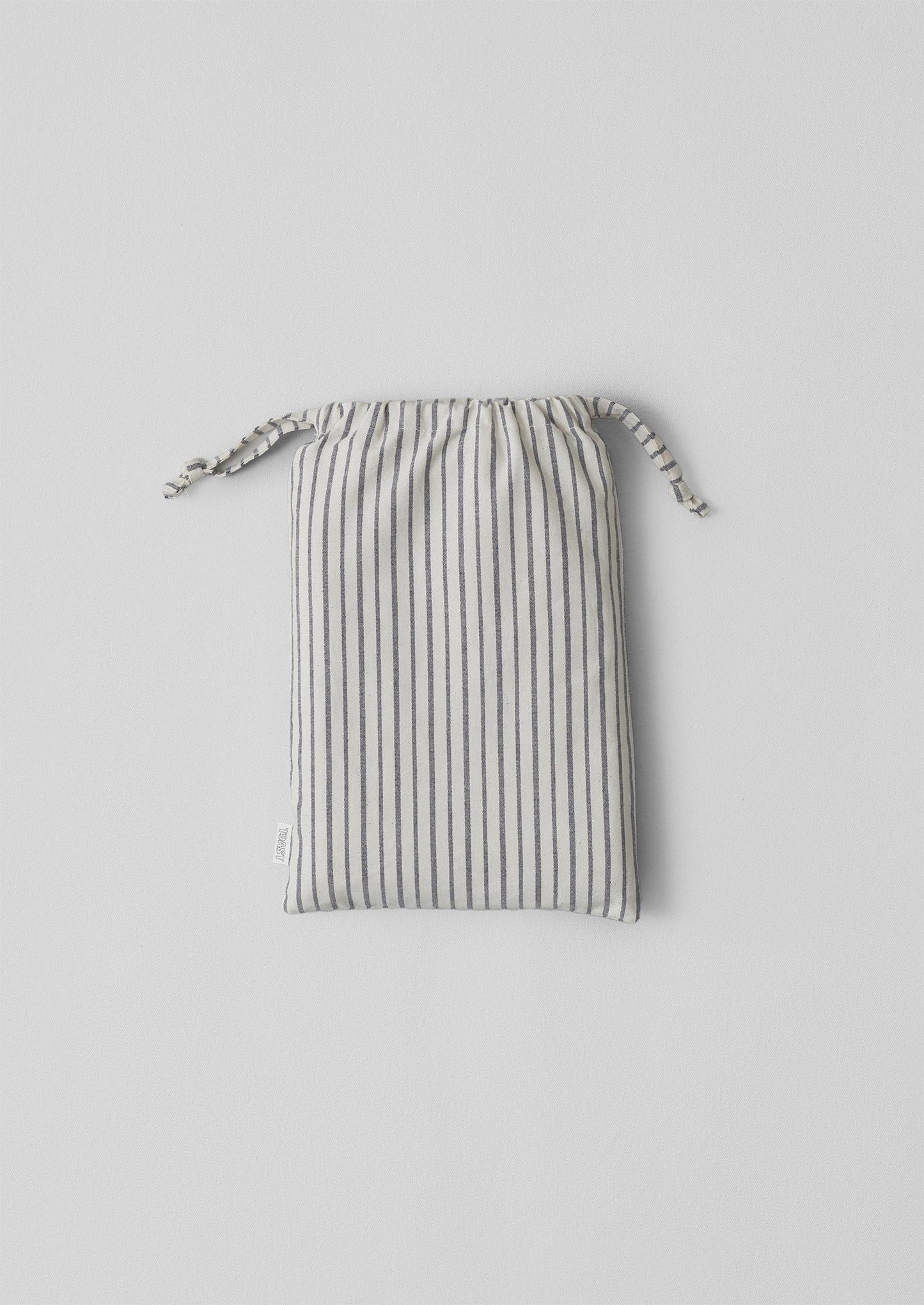Federa per pigiama in cotone biologico a righe Oxford | Blu navy/Ecru
