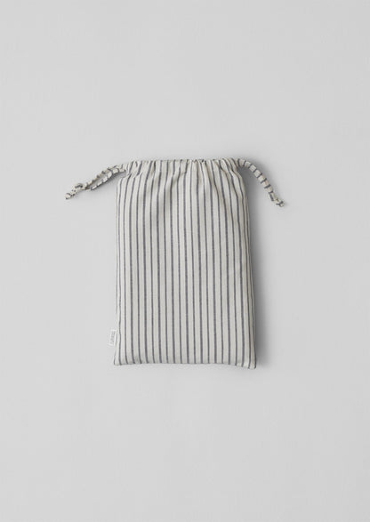 Federa per pigiama in cotone biologico a righe Oxford | Blu navy/Ecru