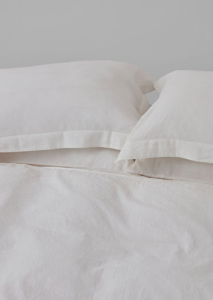 Set di federe in lino e cotone Oxford lavato | Ecru