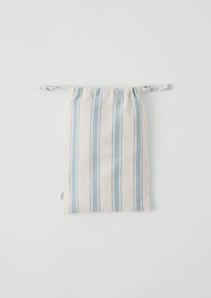 Set di federe in flanella di cotone Oxford a righe Fjord | Blu lavato/Écru