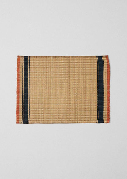 Tovaglietta con motivo a strisce in erba Madur | Naturale/Indaco