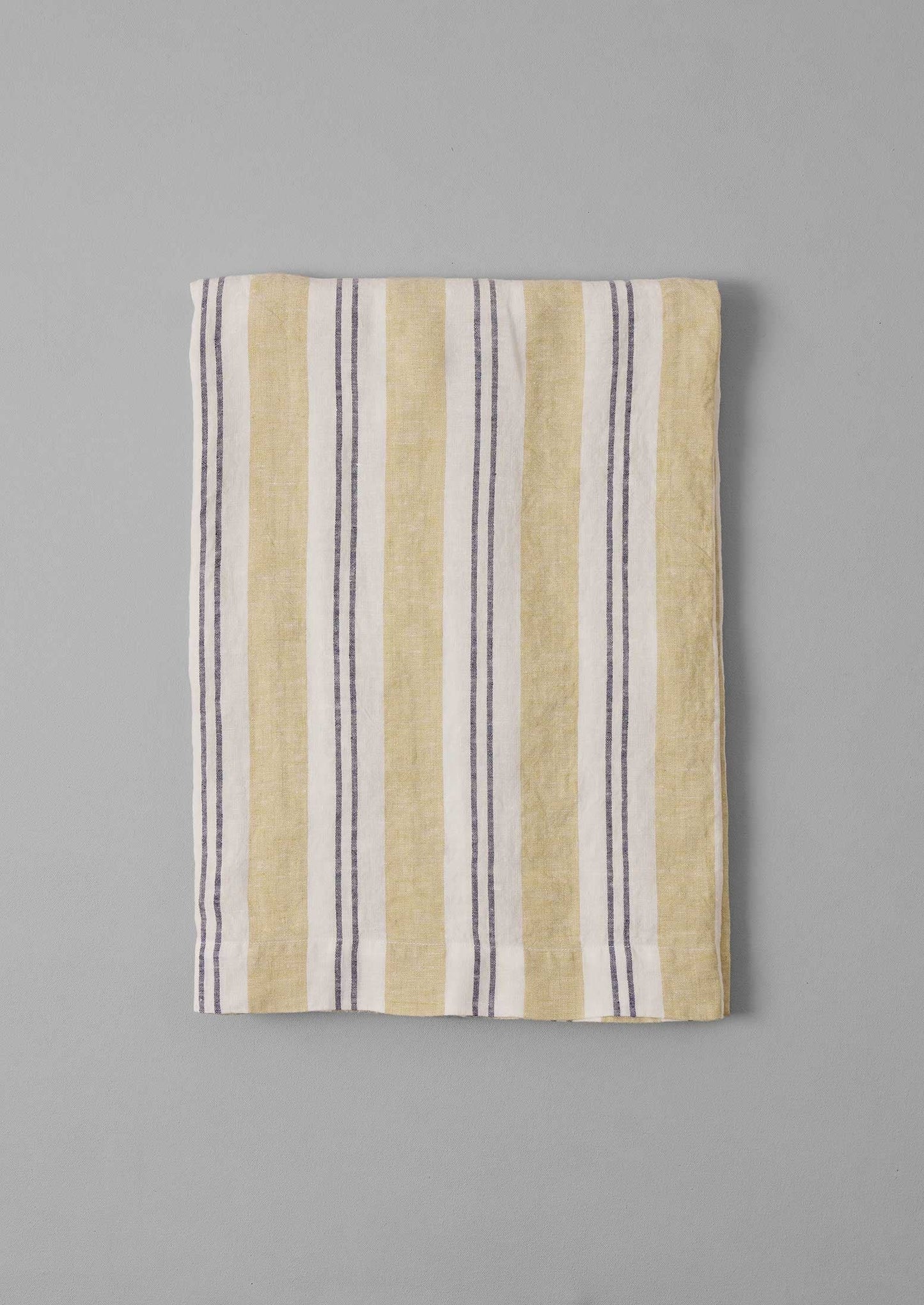 Tovaglia in lino a righe Sienna | Lime lavato/Blu notte