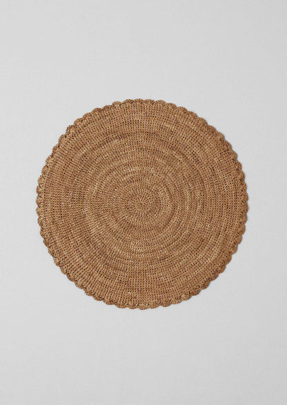 Tovaglietta in rafia con bordo smerlato | Conchiglia