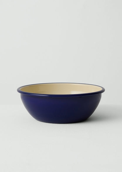 Insalatiera smaltata | Crema/Blu