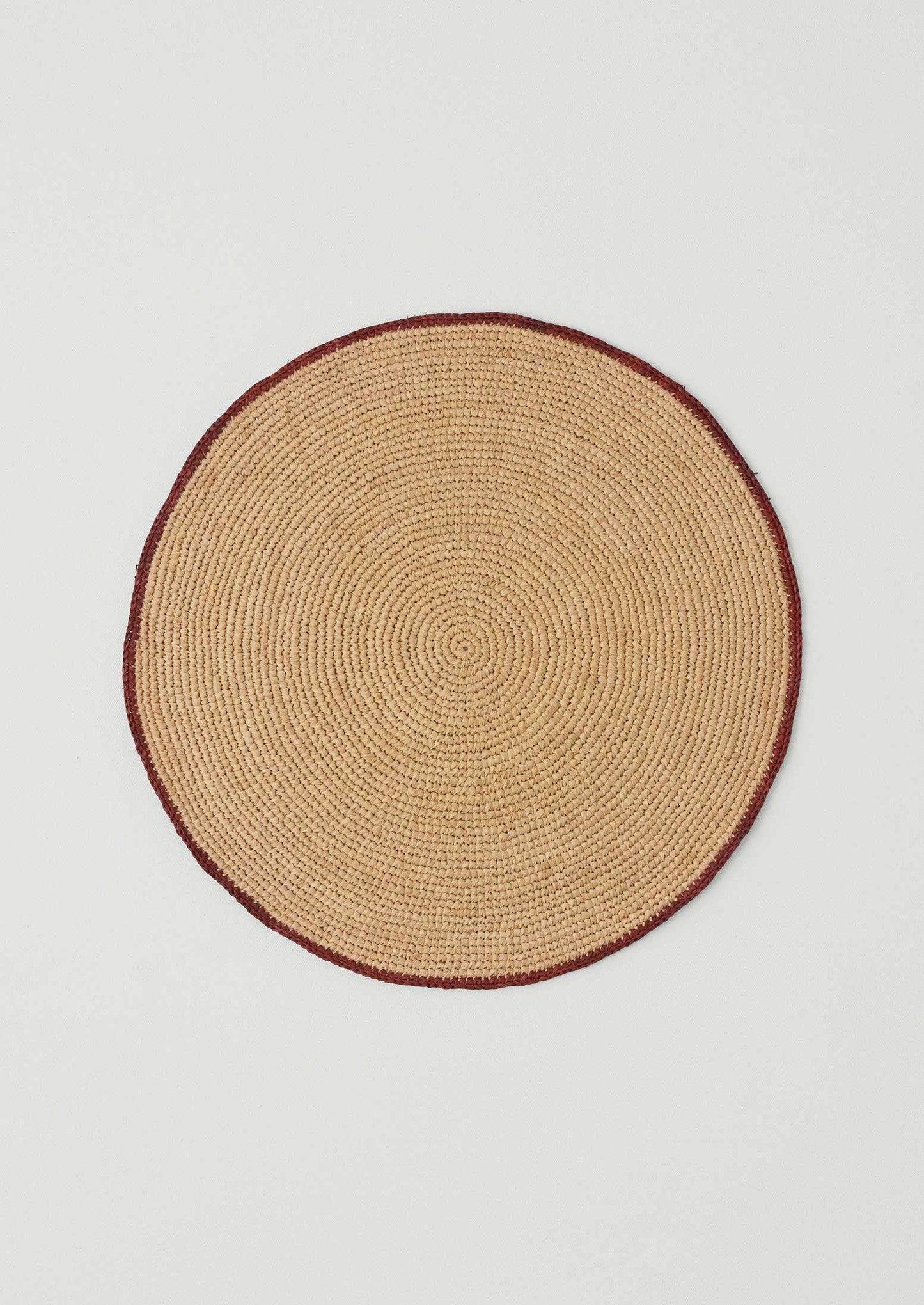 Tovaglietta in rafia con bordo a contrasto | Naturale/Rooibos