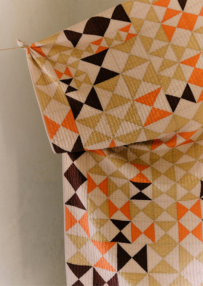 Trapunta patchwork aquilone | Paglia/Papavero