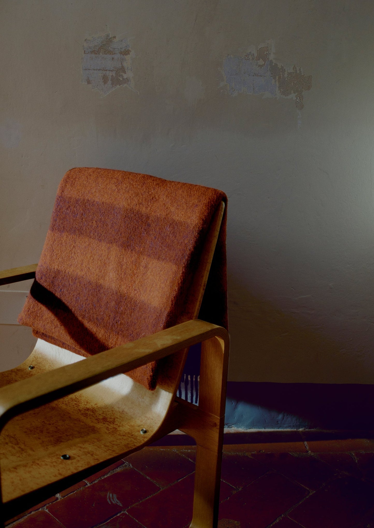 Coperta di lana a righe irregolari | Ruggine/Arancione