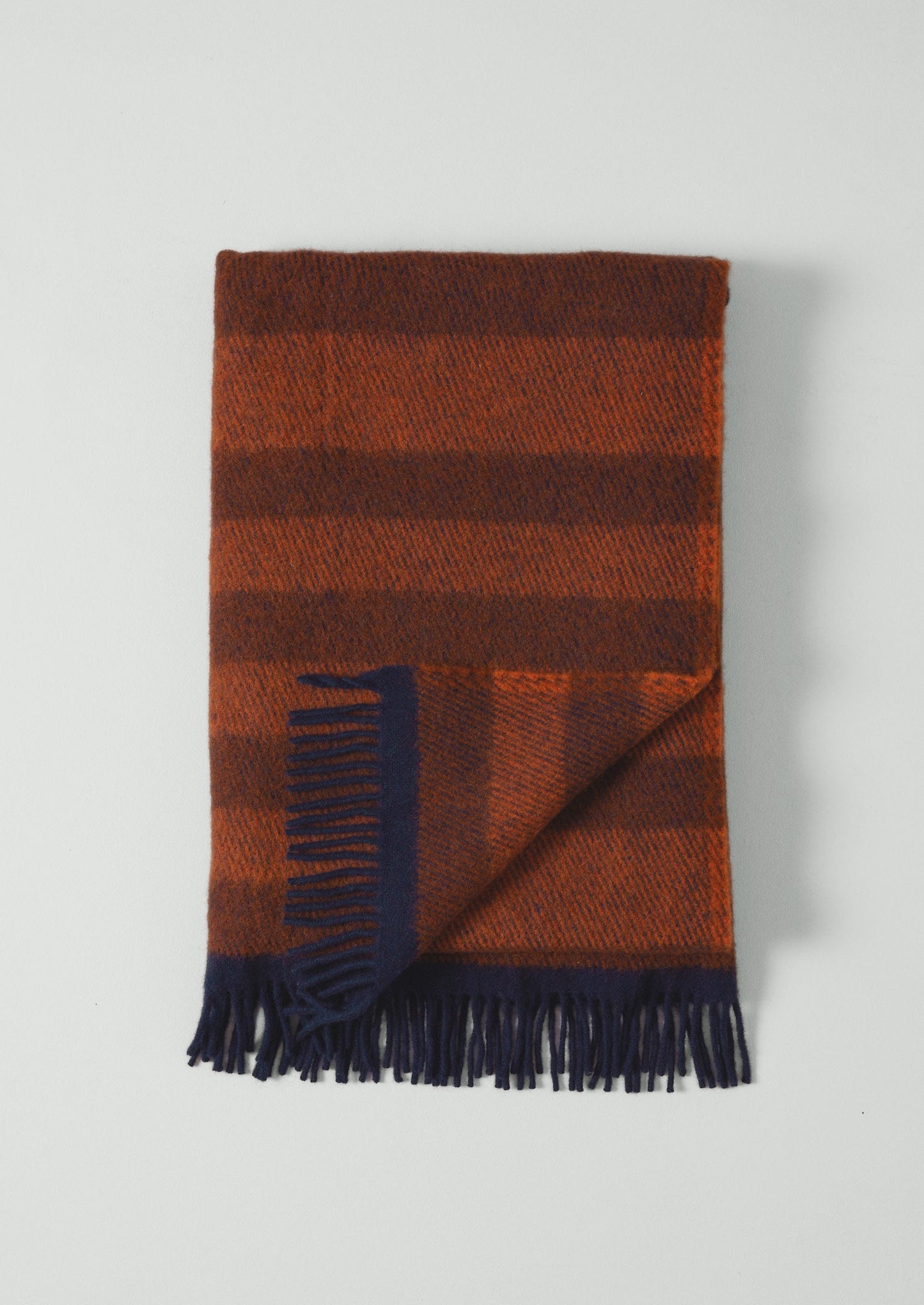 Coperta di lana a righe irregolari | Ruggine/Arancione