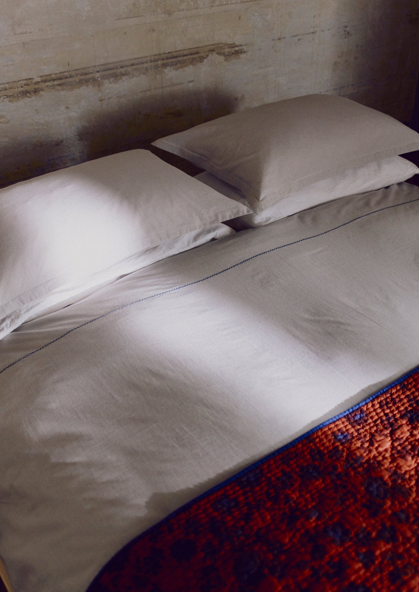 Trapunta in cotone con stampa Aster | Terracotta/Prugna morbida