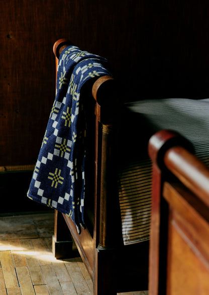 Coperta gallese Melin Tregwynt | Mezzanotte/Agrumi