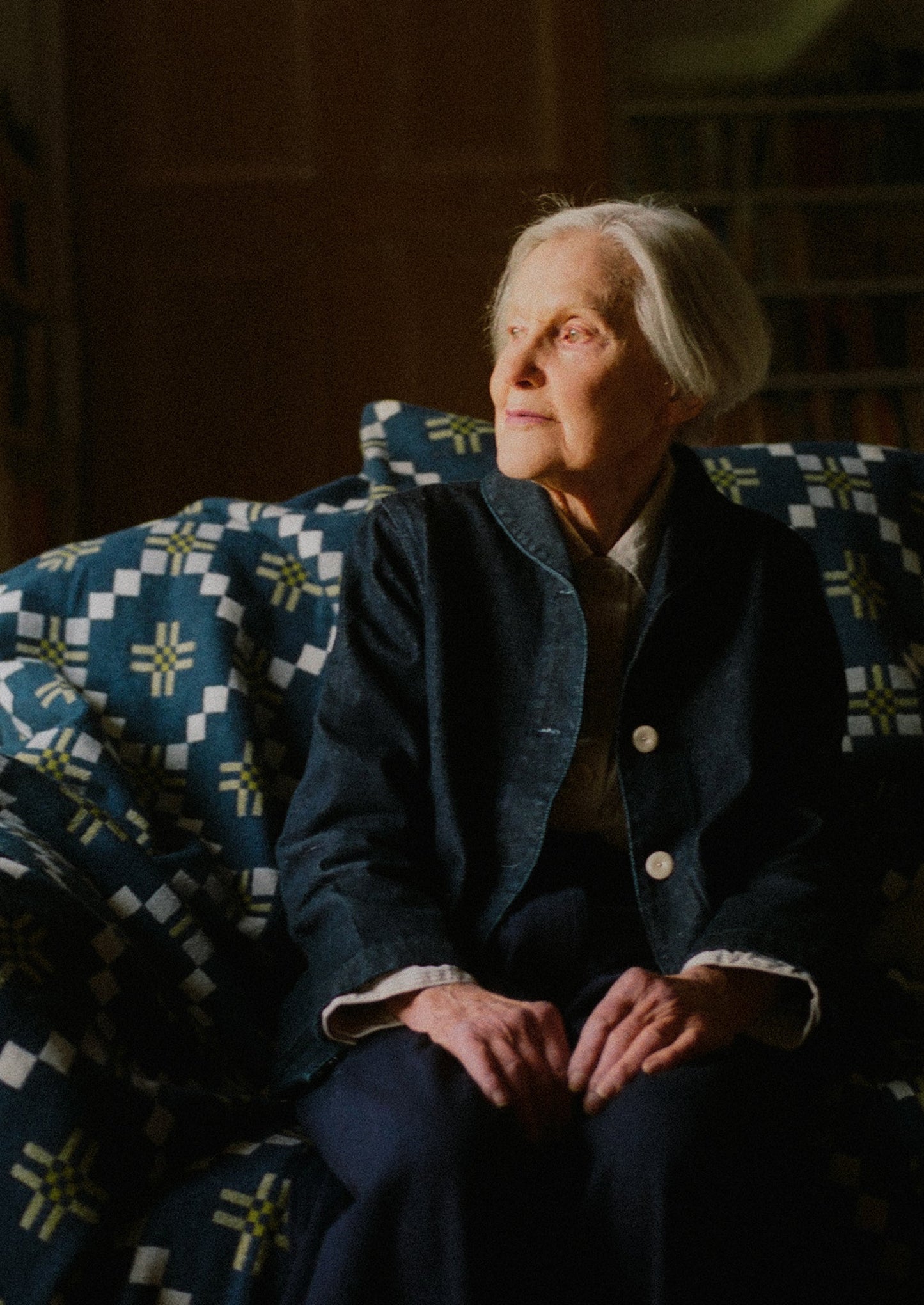 Coperta gallese Melin Tregwynt | Mezzanotte/Agrumi