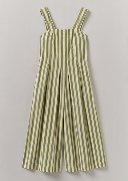 Tuta in cotone a righe Oyo | Verde Calla