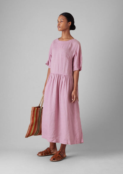 Abito leggero in lino con vita arricciata | Lavato Berry