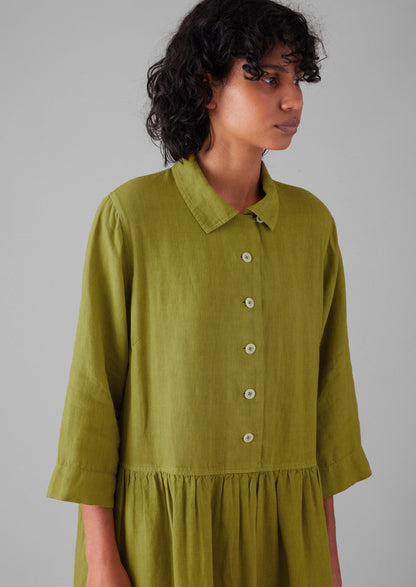 Abito camicia in lino tinto in capo | Olivine