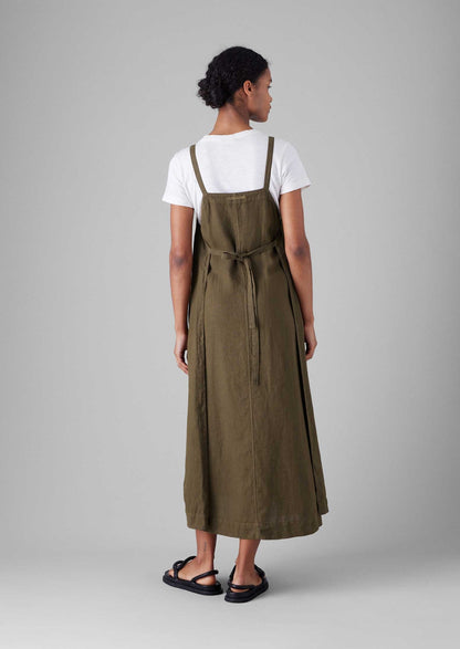 Abito grembiule in lino tinto in capo | Pera