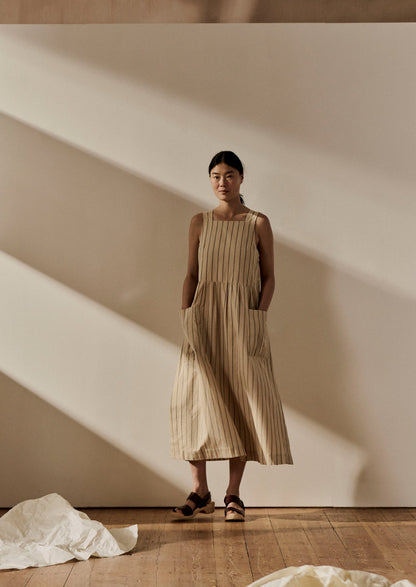 Abito scamiciato in cotone a righe | Tessuto da vela