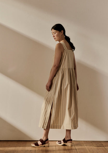 Abito scamiciato in cotone a righe | Tessuto da vela