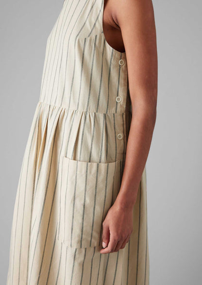 Abito scamiciato in cotone a righe | Tessuto da vela