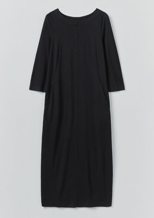 Abito a trapezio in jersey di cotone | Nero lavato