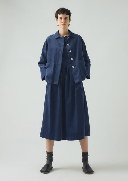 Abito Freya in velluto a coste biologico | Blu denim