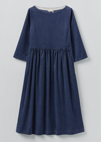 Abito Freya in velluto a coste biologico | Blu denim