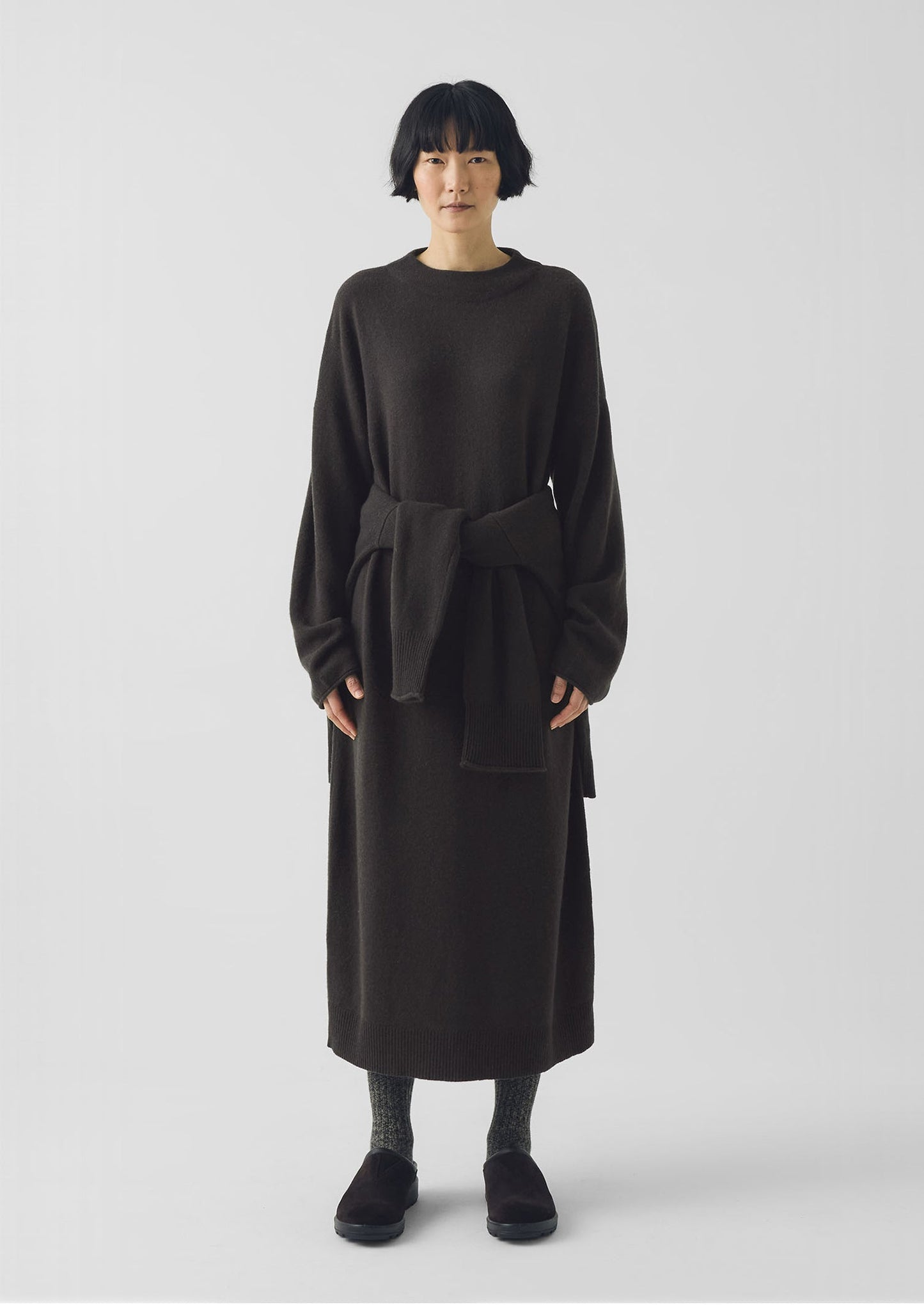 Abito in maglia di lana e cashmere | Marrone terra d'ombra