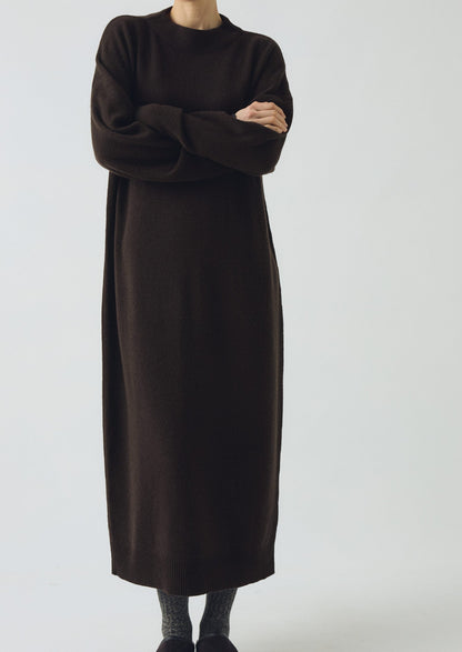 Abito in maglia di lana e cashmere | Marrone terra d'ombra