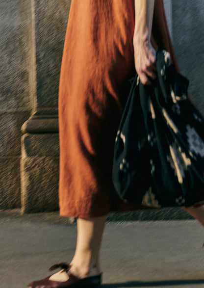 Abito senza maniche in lino tinto in capo | Terra di Siena bruciata