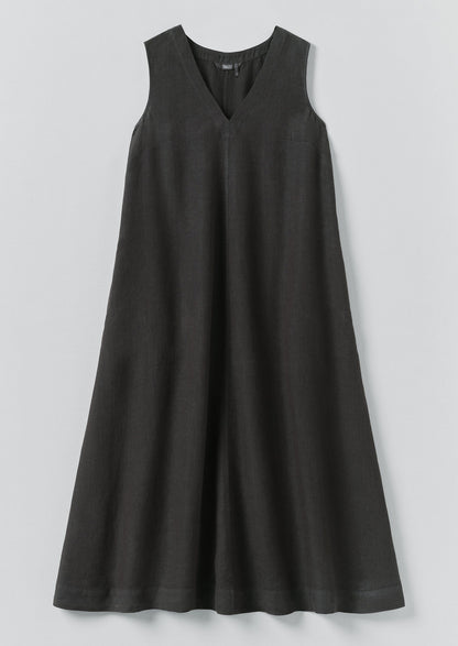 Abito senza maniche in lino tinto in capo | Pepe nero