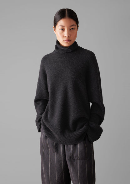 Maglione a collo alto in lana e cashmere | Antracite