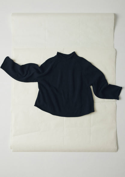 Maglione semplice in lino e cotone biologico | Blu navy scuro