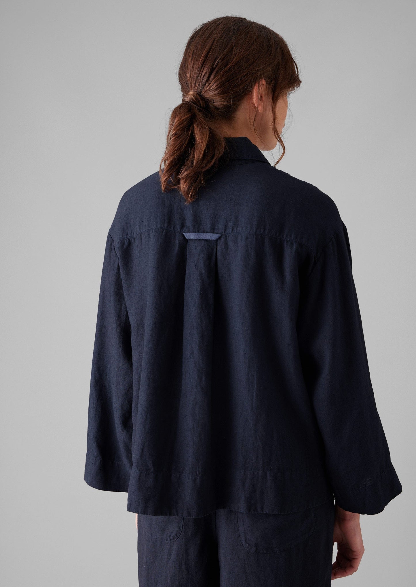Camicia in lino tinto in capo | Mezzanotte