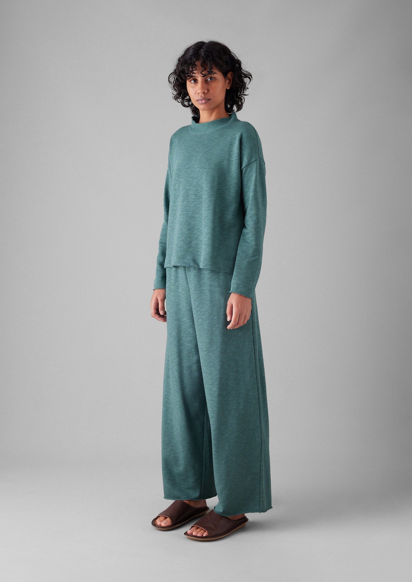 Maglione semplice in maglia Loopback | Giada polverosa