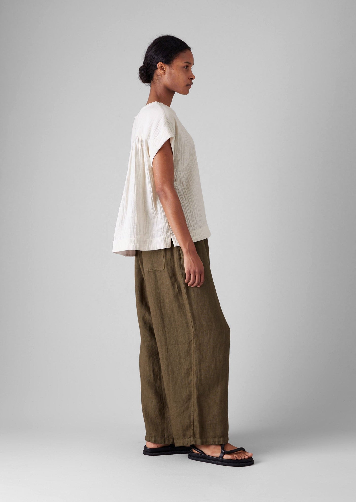 Top in garza di cotone stropicciata | Avena