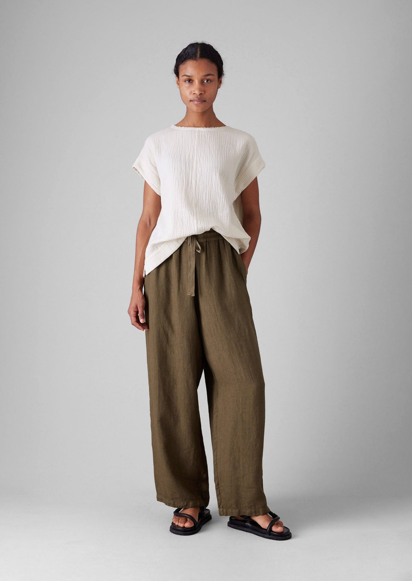 Top in garza di cotone stropicciata | Avena