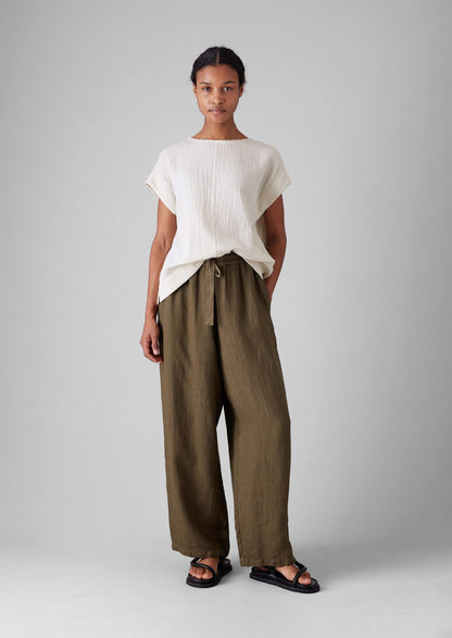 Top in garza di cotone stropicciata | Avena