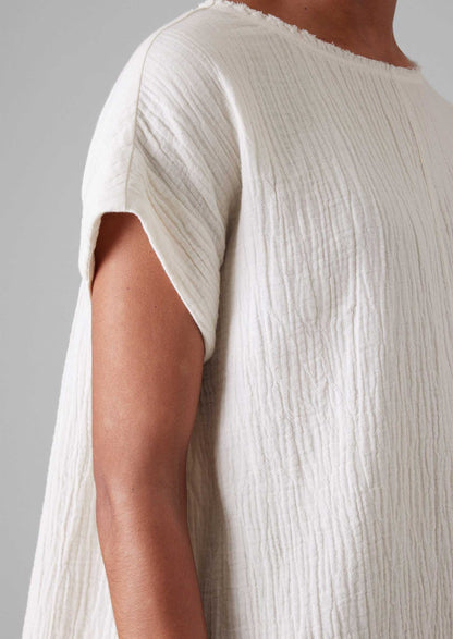 Top in garza di cotone stropicciata | Avena