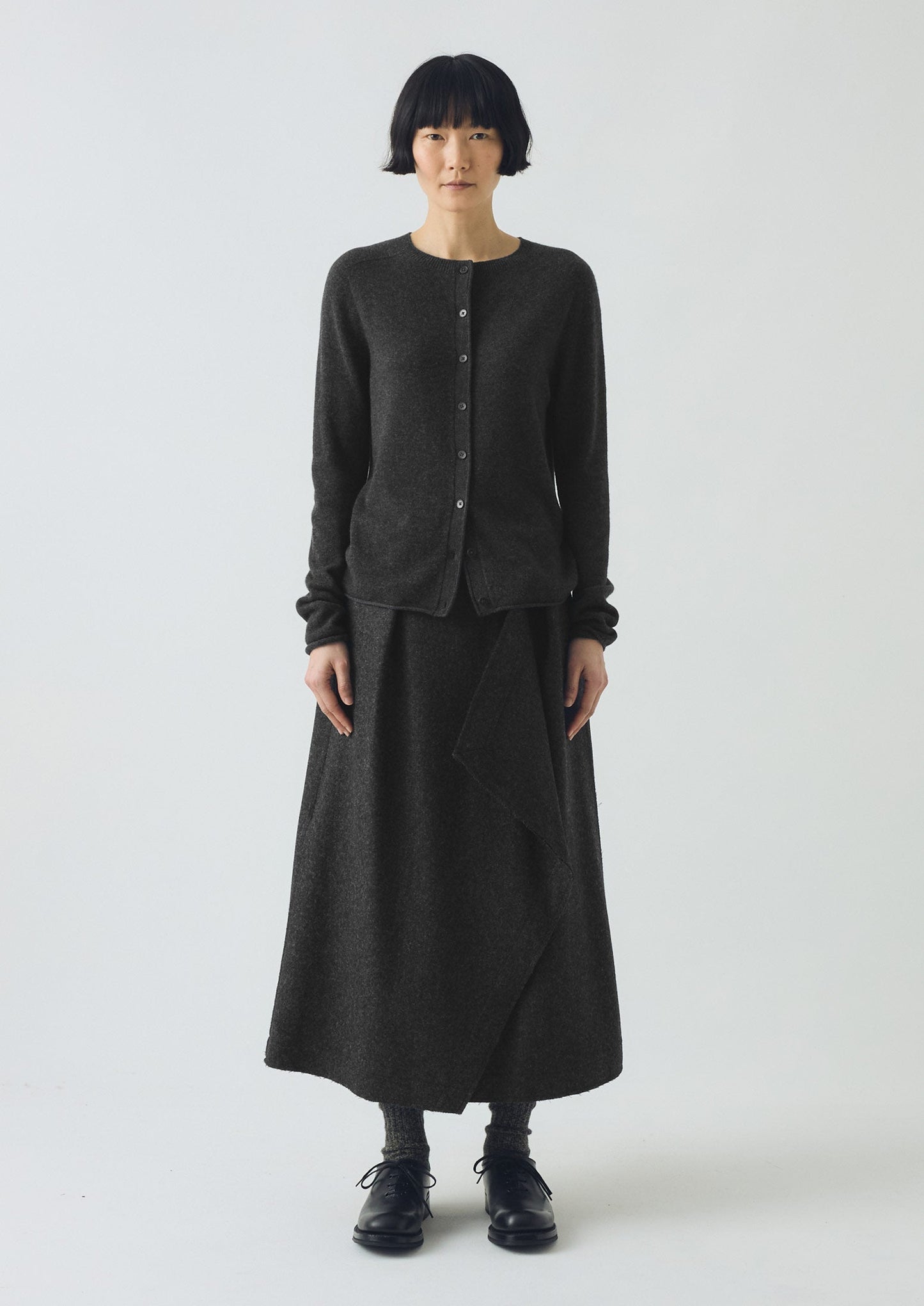 Cardigan in lana e cashmere | Antracite