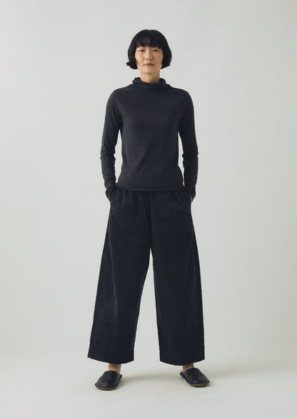 Maglietta in morbido cotone con collo alto | Antracite