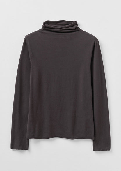 Maglietta in morbido cotone con collo alto | Antracite