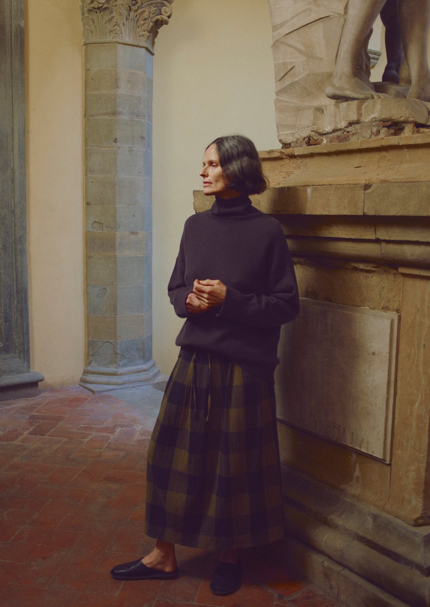 Maglione in lana e cashmere a collo alto | Marrone terra d'ombra