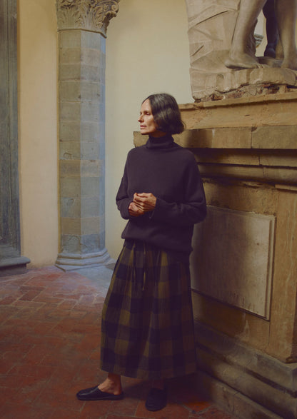 Maglione in lana e cashmere a collo alto | Marrone terra d'ombra