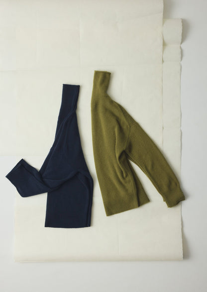 Maglione in lana e cashmere a collo alto | Blu inchiostro