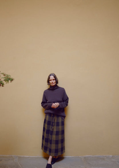 Maglione in lana e cashmere a collo alto | Marrone terra d'ombra