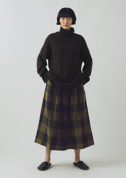 Maglione in lana e cashmere a collo alto | Marrone terra d'ombra