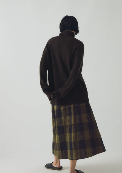 Maglione in lana e cashmere a collo alto | Marrone terra d'ombra