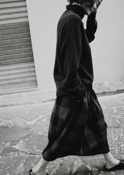 Maglione in lana e cashmere a collo alto | Marrone terra d'ombra