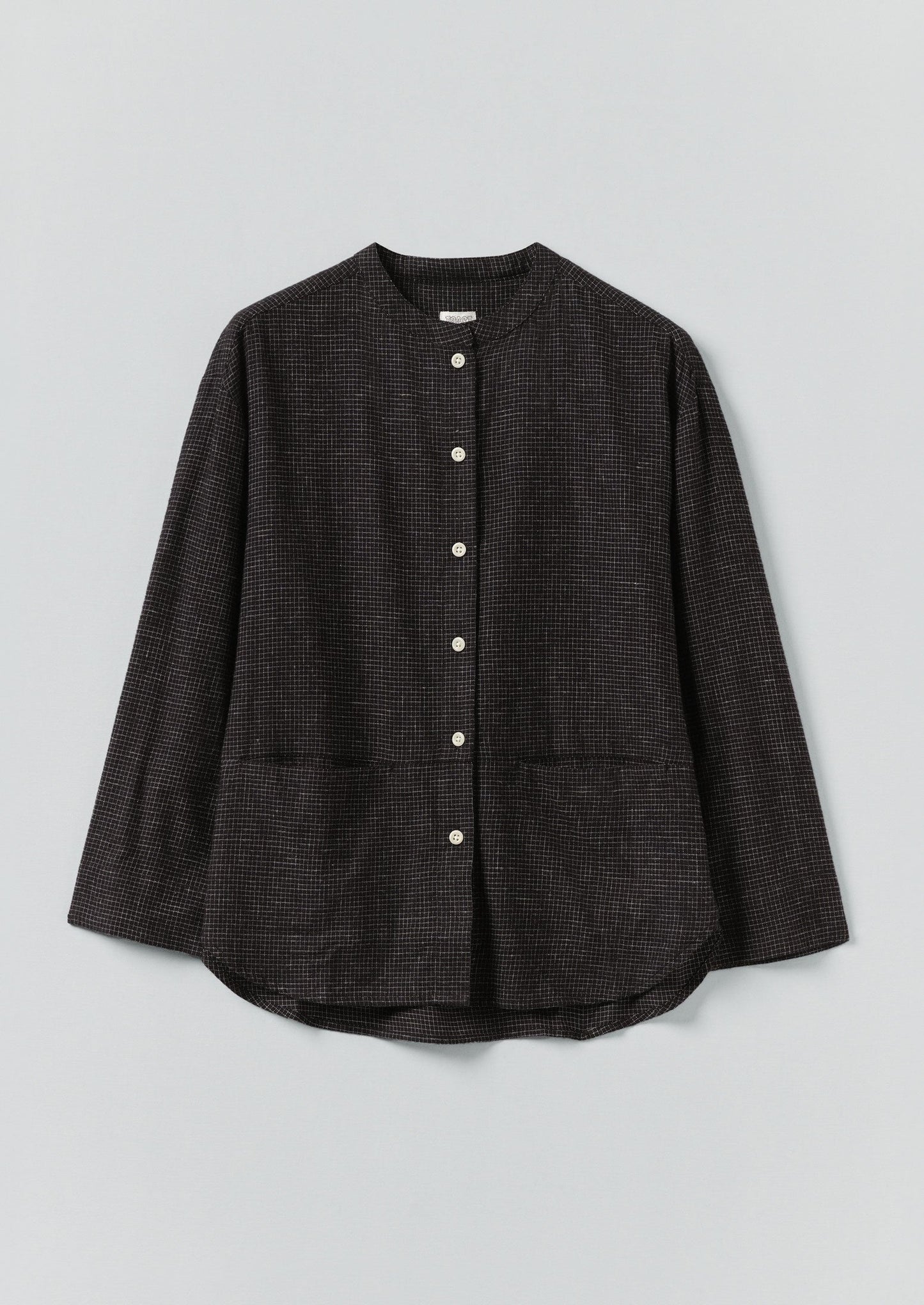 Camicia a quadri in cotone e cashmere | Nero/Ecru