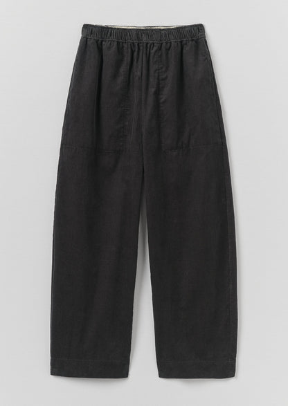 Pantaloni a gamba cilindrica in velluto a coste organico | Carbone